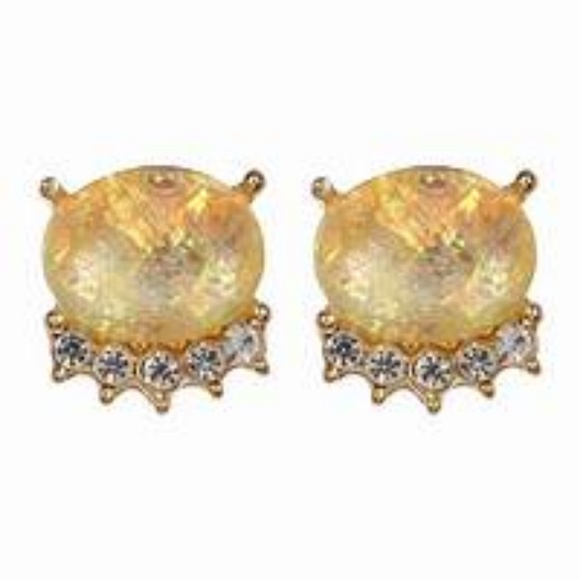 Jewelry - Yellow Crystal & Rhinestone  Earrings NWT
